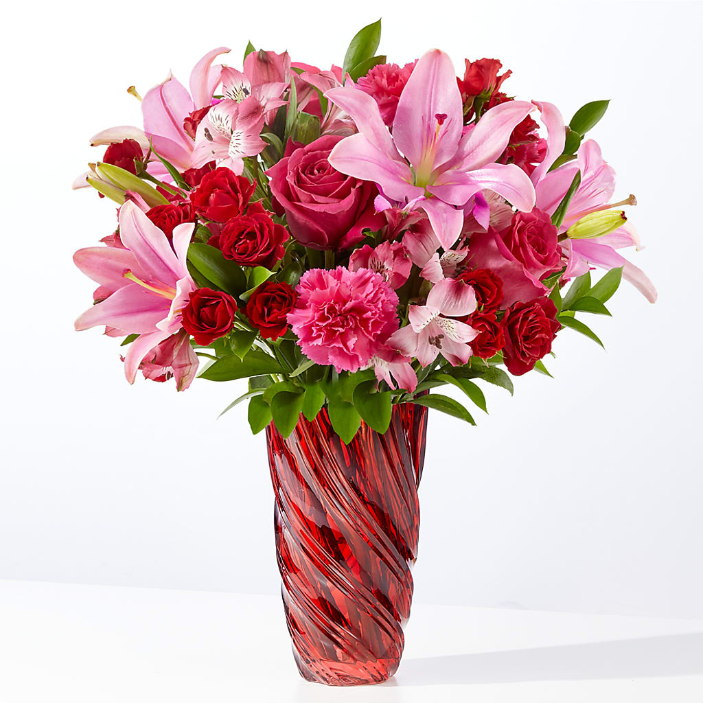 In Love Bouquet with Luxe Swirl Vase – HONEY BEES FLORAL & MORE, Lucedale MS
