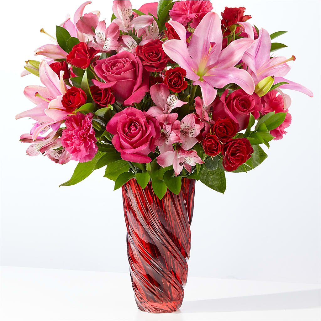In Love Bouquet with Luxe Swirl Vase – HONEY BEES FLORAL & MORE, Lucedale MS