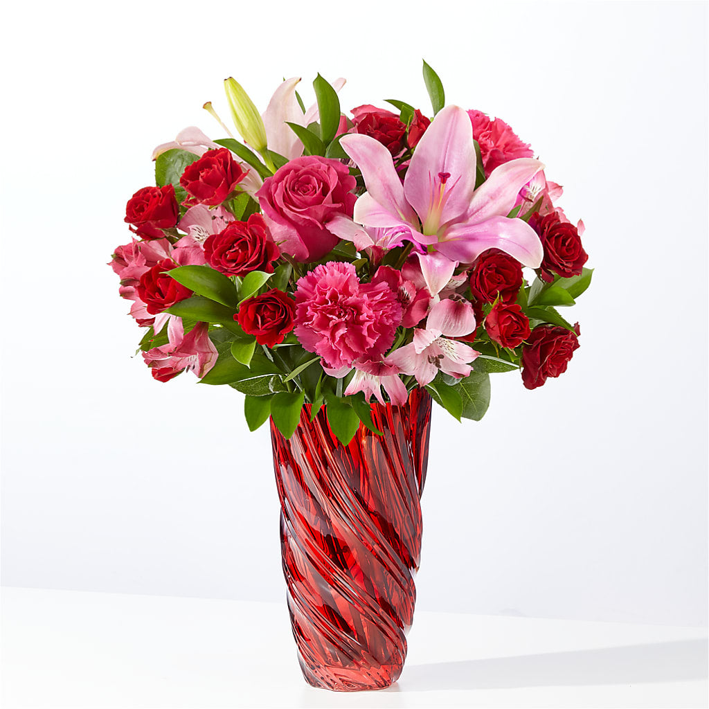 In Love Bouquet with Luxe Swirl Vase – HONEY BEES FLORAL & MORE, Lucedale MS