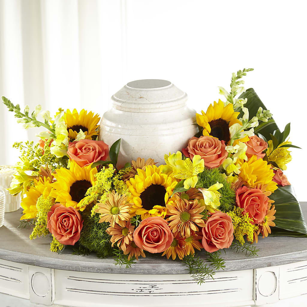 Faithful Sunflower Cremation Adornment – HONEY BEES FLORAL & MORE, Lucedale MS
