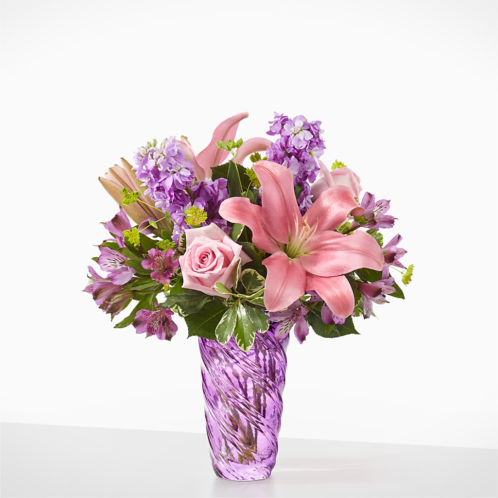 Precious Petals Bouquet with Luxe Swirl Vase – HONEY BEES FLORAL & MORE, Lucedale MS