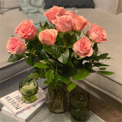 Long Stem Pink Rose Bouquet – HONEY BEES FLORAL & MORE, Lucedale MS