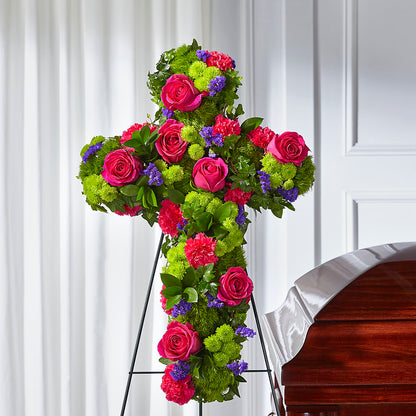 Tribute Rose Floral Cross – HONEY BEES FLORAL & MORE, Lucedale MS