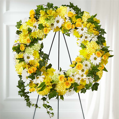 Golden Remembrance Wreath – HONEY BEES FLORAL & MORE, Lucedale MS