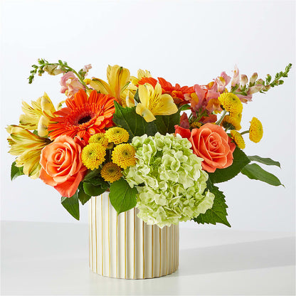 Autumn Sunshine Bouquet with Ivory Vase – HONEY BEES FLORAL & MORE, Lucedale MS