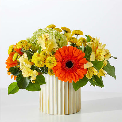 Autumn Sunshine Bouquet with Ivory Vase – HONEY BEES FLORAL & MORE, Lucedale MS