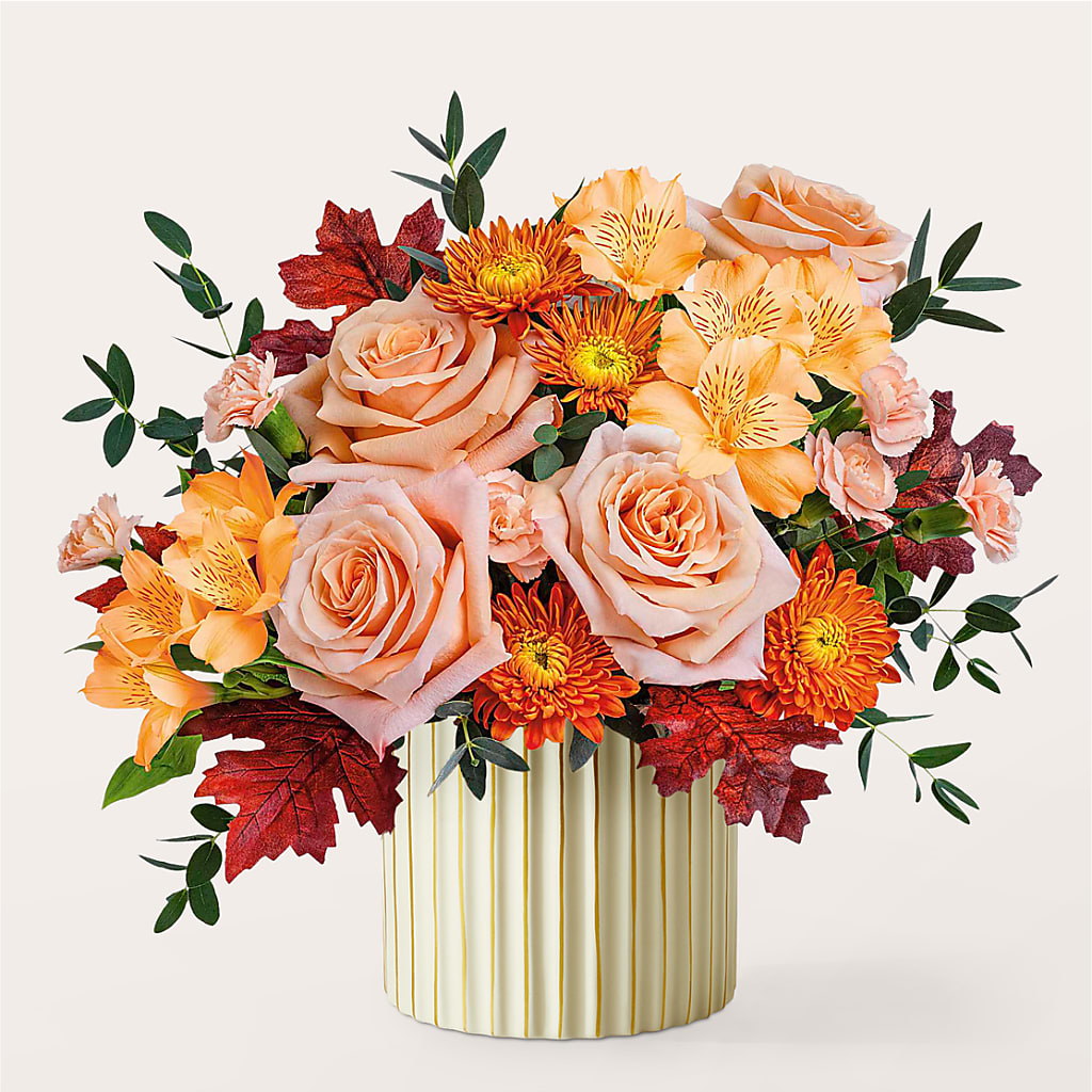 Spiced Latte Bouquet with Ivory Vase – HONEY BEES FLORAL & MORE, Lucedale MS