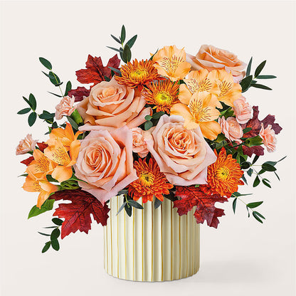 Spiced Latte Bouquet with Ivory Vase – HONEY BEES FLORAL & MORE, Lucedale MS