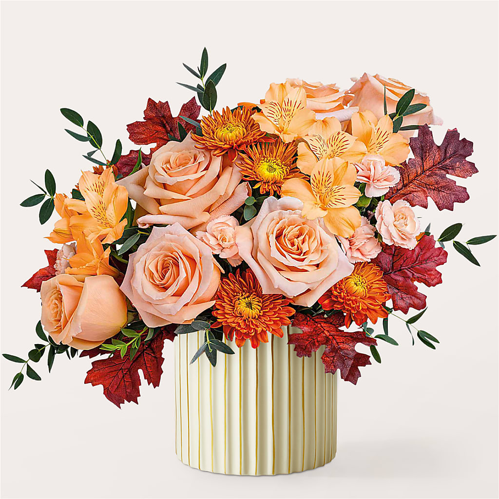 Spiced Latte Bouquet with Ivory Vase – HONEY BEES FLORAL & MORE, Lucedale MS