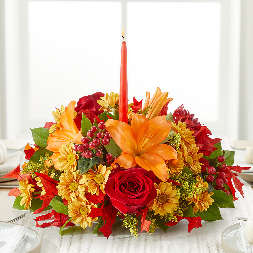 Autumn's Embrace Centerpiece – HONEY BEES FLORAL & MORE, Lucedale MS