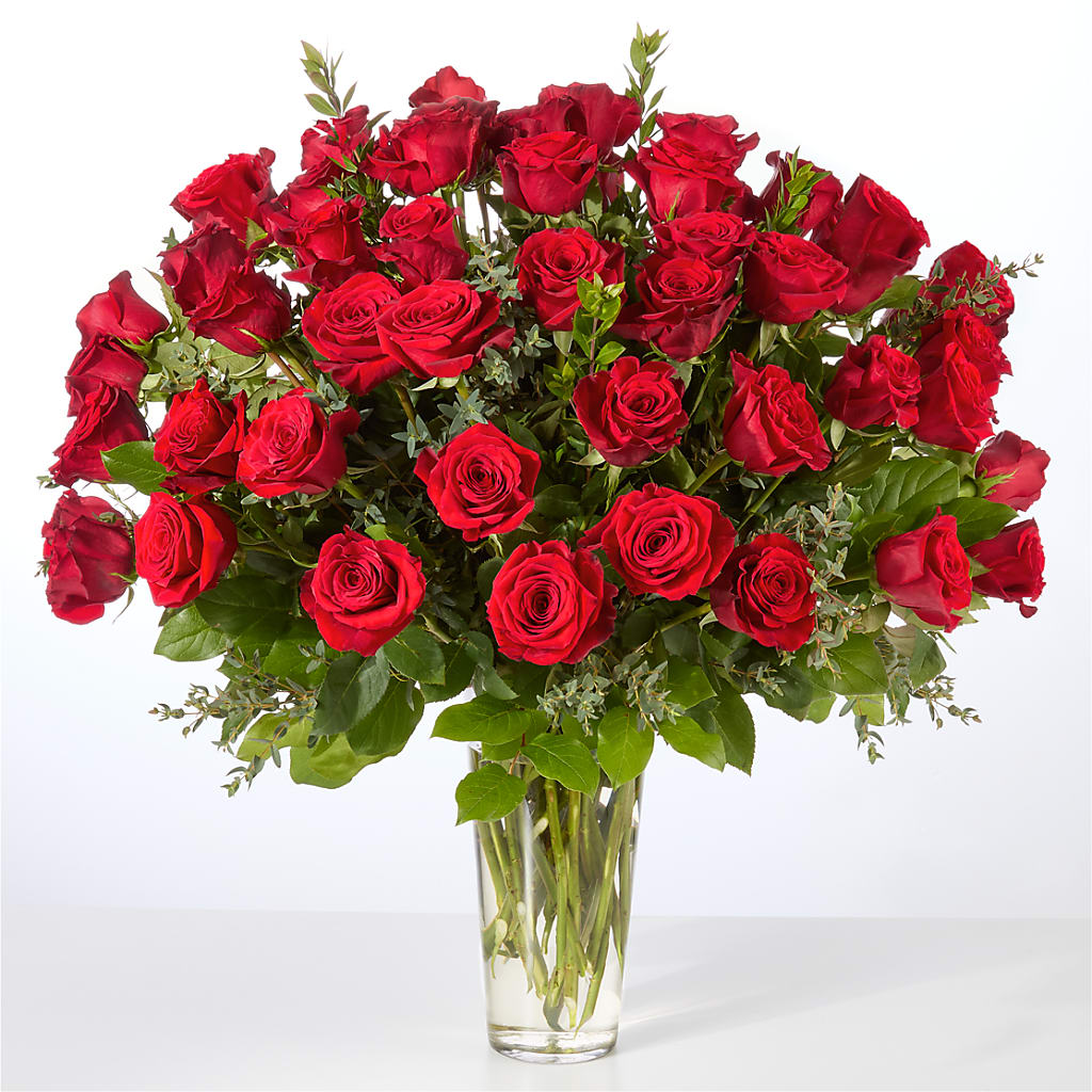 Forever Yours Fifty Stem Red Rose Bouquet – HONEY BEES FLORAL & MORE, Lucedale MS