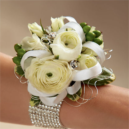 White Wedding Corsage – HONEY BEES FLORAL & MORE, Lucedale MS